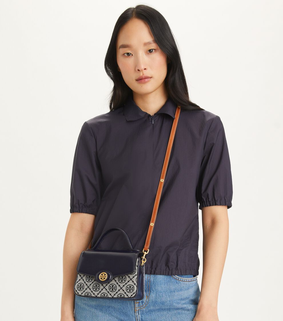 T Monogram Robinson Small Top-Handle Bag, Tory Navy Tory Burch UAE