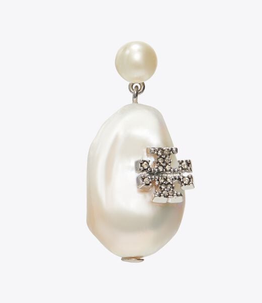 tory burch moondance pearl and flower drop earrings