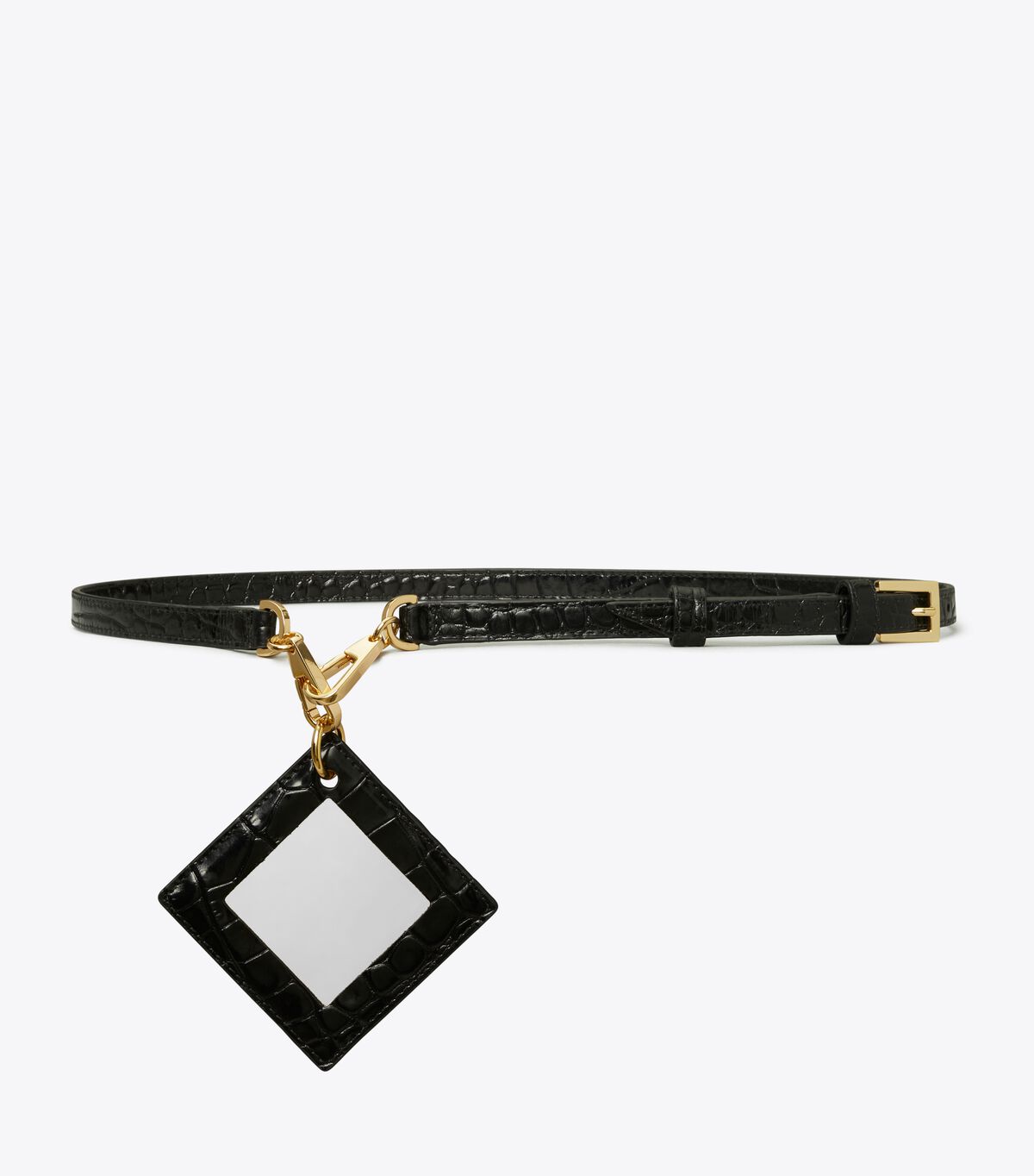 tory burch croc embossed mirror belt
