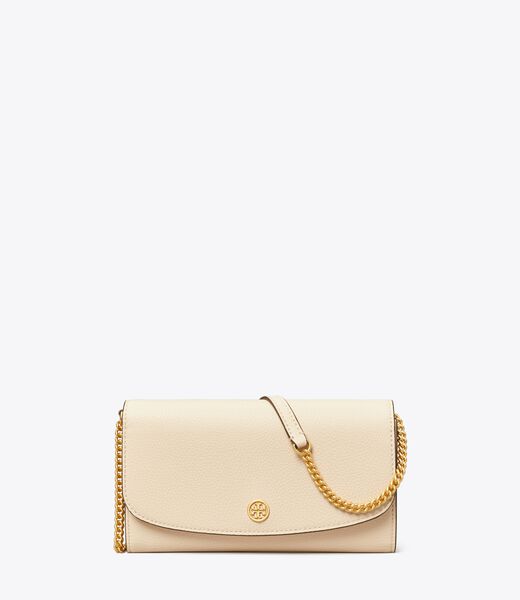 tory burch robinson pebbled chain wallet