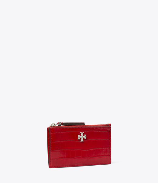 tory burch kira croc embossed zip card case