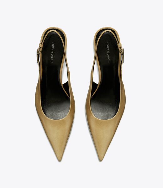 tory burch حذاء جيجي slingback بكعب ويدج