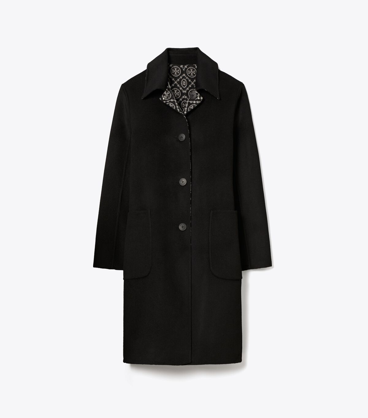 T Monogram Jacquard Wool Coat tory burch t monogram jacquard wool coat