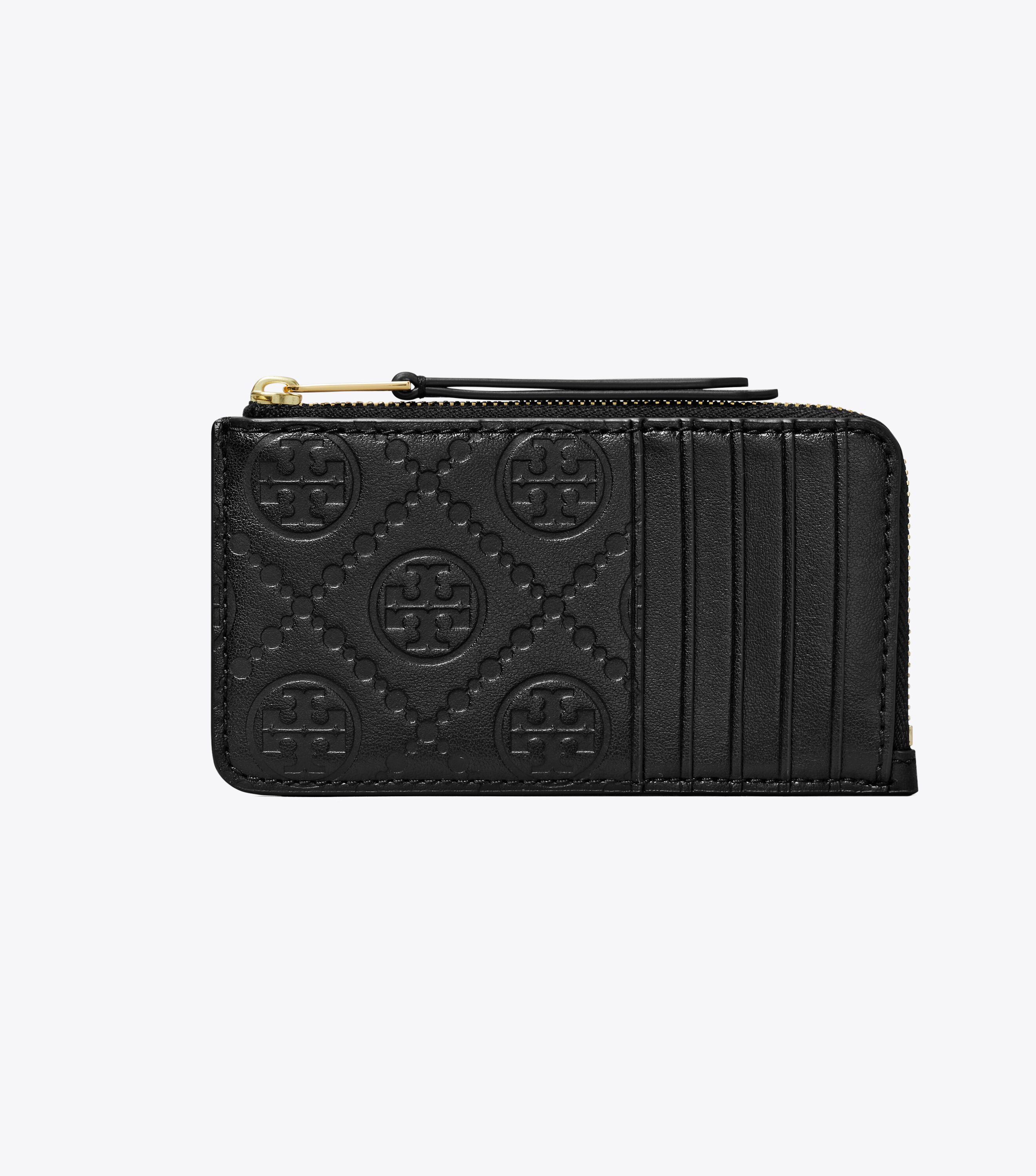 ポーチ LEATHER AND T MONOGRAM CASE Tory Burch T Monogram Leather Zip Card Case | Bloomingdale's