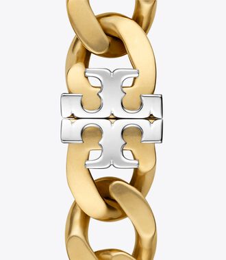 Curb Link Band for Apple Watch, Gold-Tone/Silver, 38 MM – 40 MM |  Accessories | Tory Burch