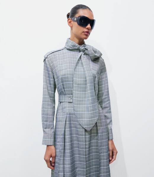 Front-Tie Jacquard Shirtdress tory burch front tie jacquard shirtdress