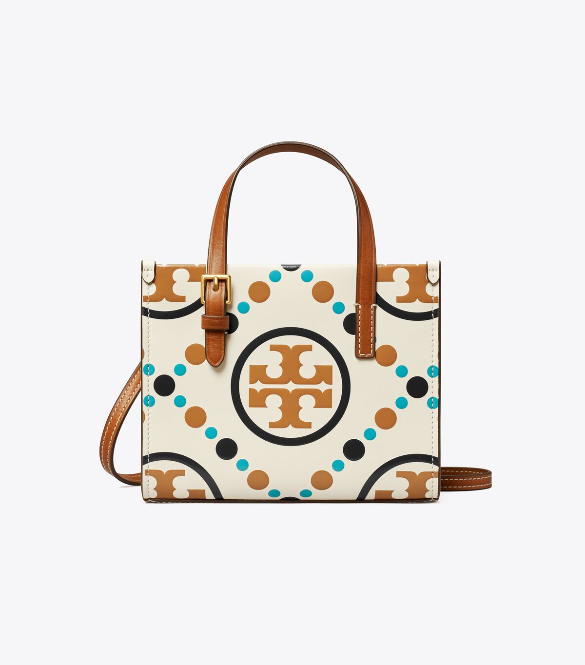 tory burch mini t monogram contrast embossed square tote