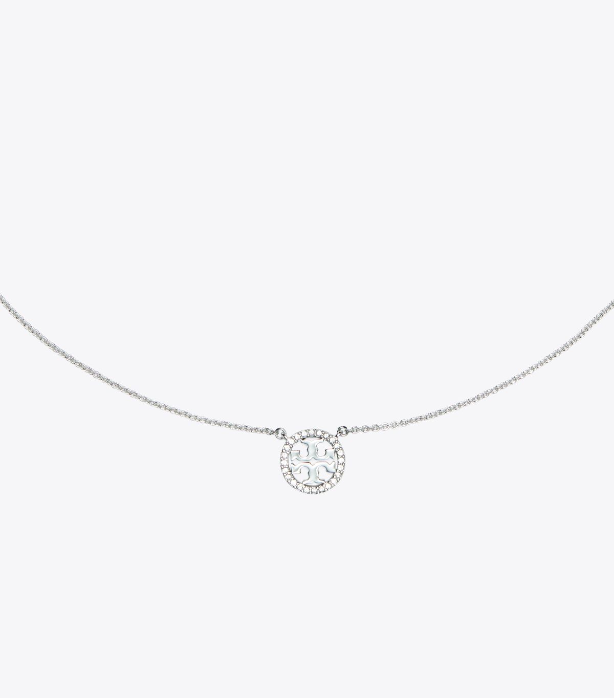 tory burch icon pave pendant necklace