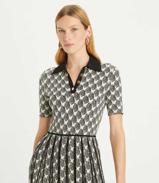 tory burch jacquard polo dress