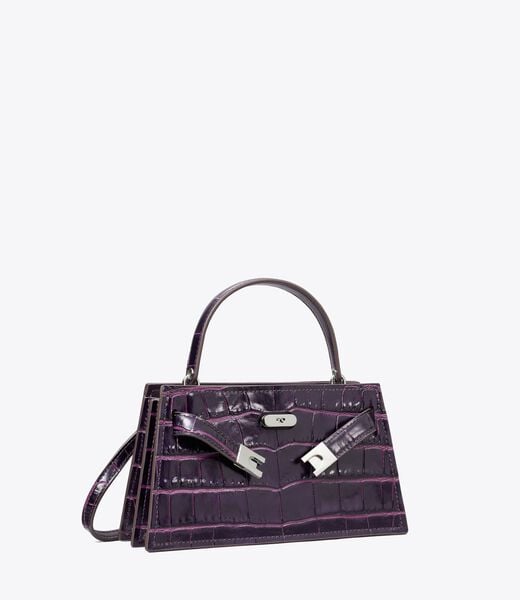 tory burch mini lee radziwill embossed top handle bag