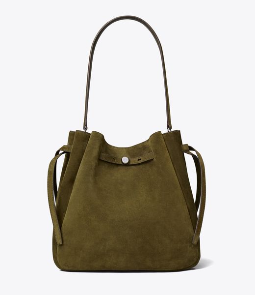 tory burch large romy suede bucket bag