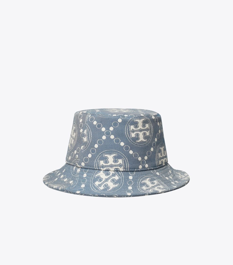 T Monogram Short Brim Bucket Hat, Light Purple/Blue Tory Burch UAE