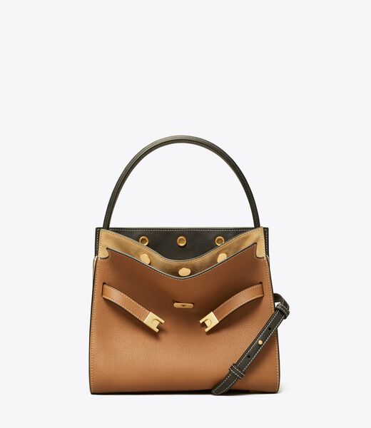 tory burch small lee radziwill pebbled double bag