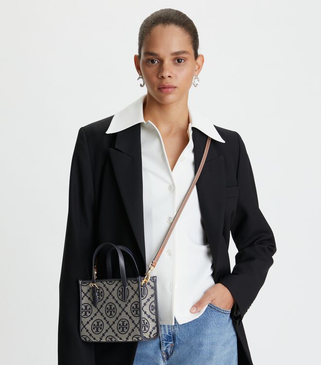 Mini T Monogram Square Tote | Handbags | Tory Burch