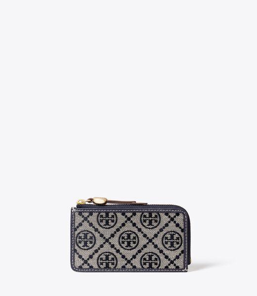 tory burch t monogram romy zip card case