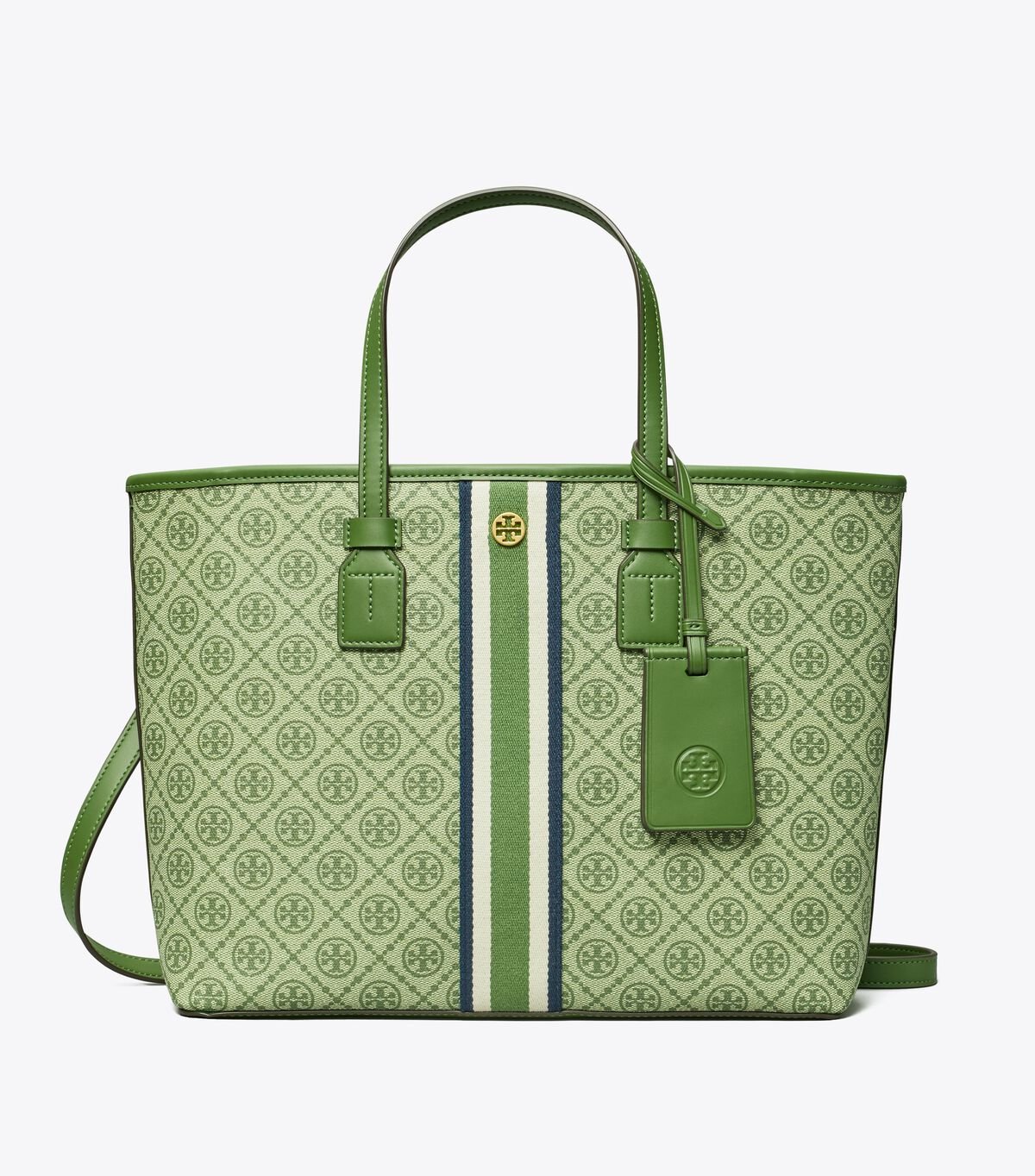 T Monogram Coated Canvas Small Tote Bag