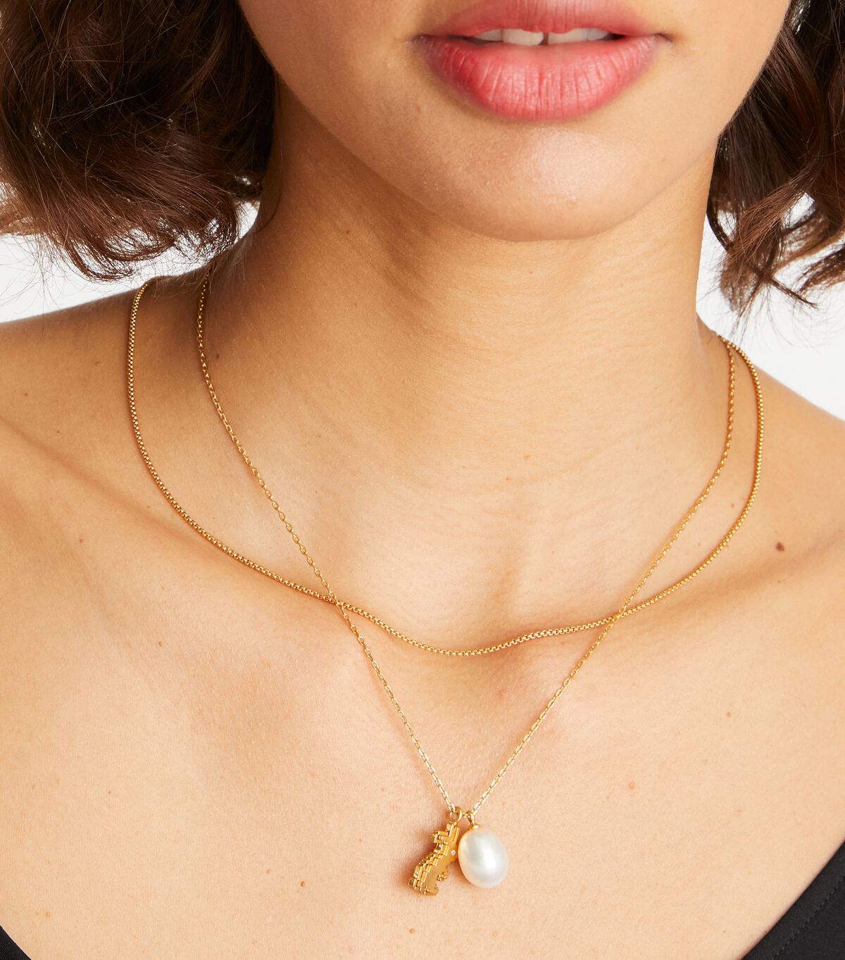tory burch rabbit double strand necklace