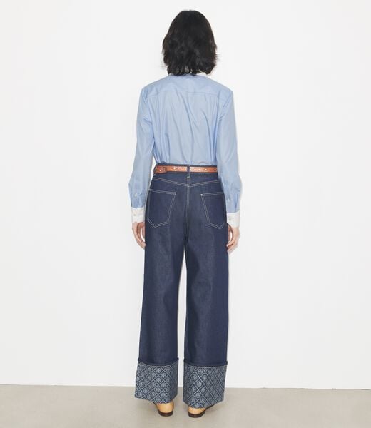 tory burch striped button down shirt