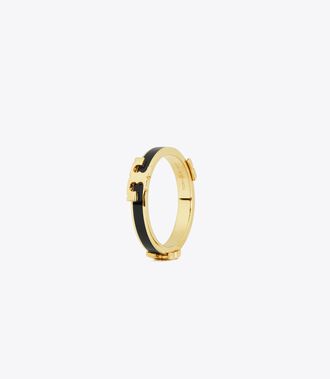 Serif-T Enameled Stackable Ring
