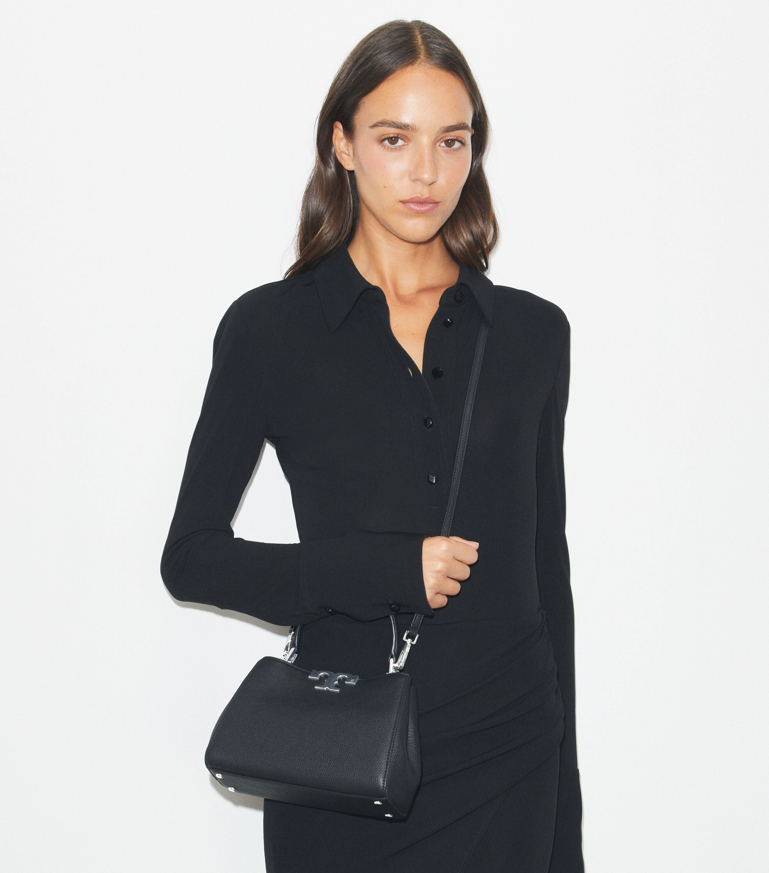 Mini Eleanor Soft Satchel, Black | Tory Burch UAE