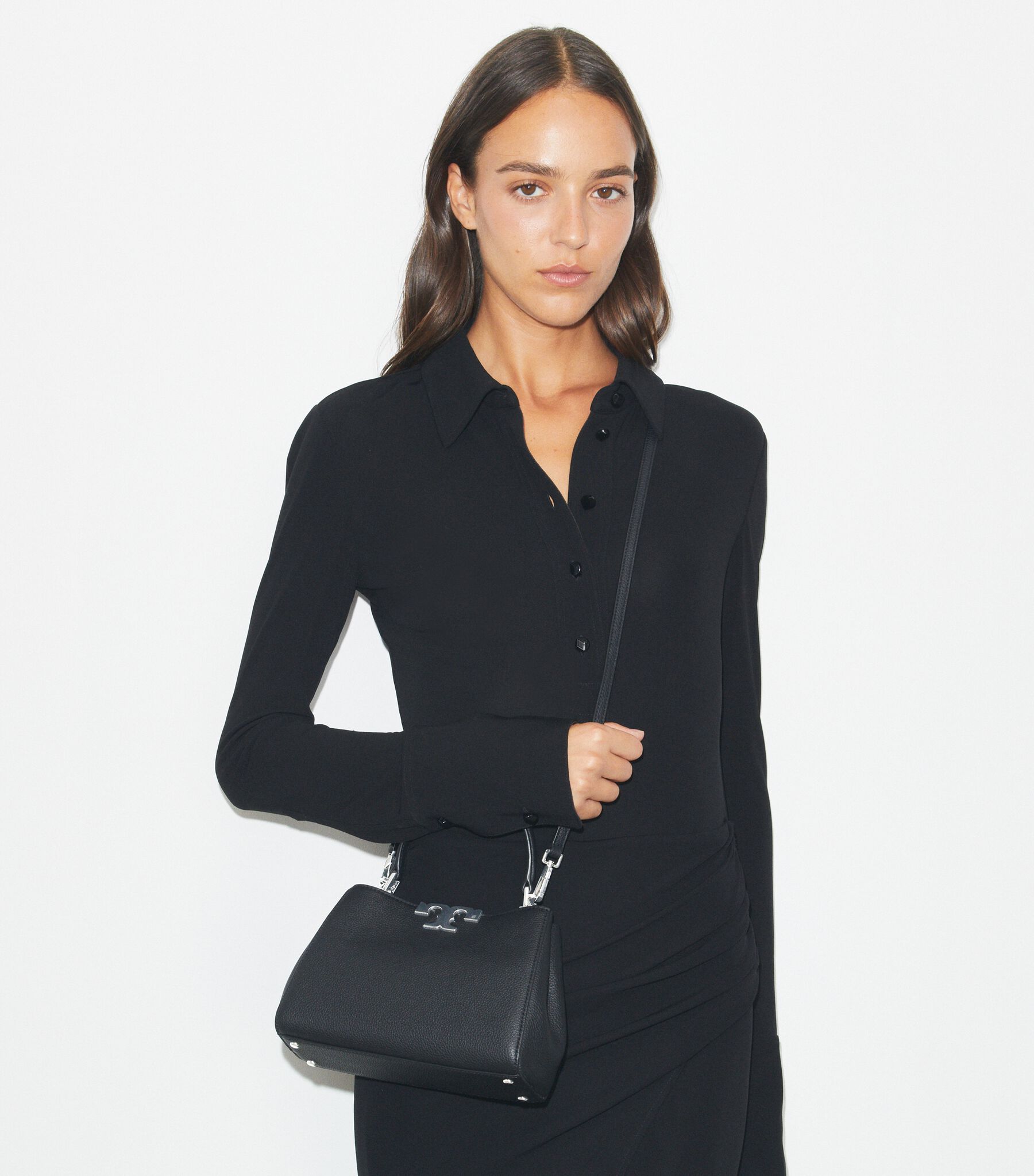 Mini Eleanor Soft Satchel, Black | Tory Burch UAE