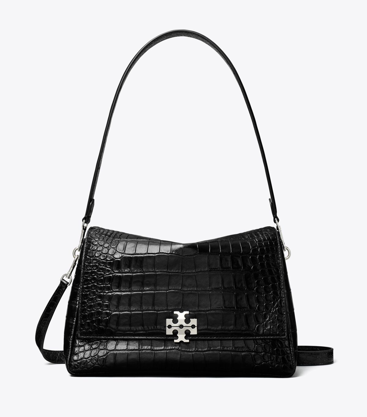 tory burch حقيبة كتف تشارلي منقوش عليها جلد التمساح