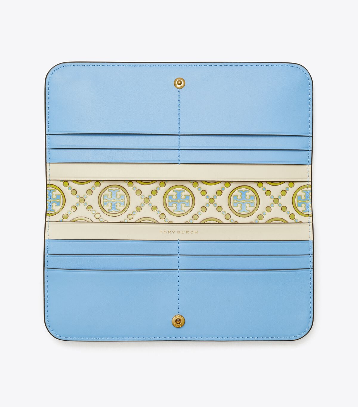 محفظة رفيعة بسحّاب ونقشة مونوغرام على شكل حرف T tory burch محفظة رفيعة بسحّاب ونقشة مونوغرام على شكل حرف t
