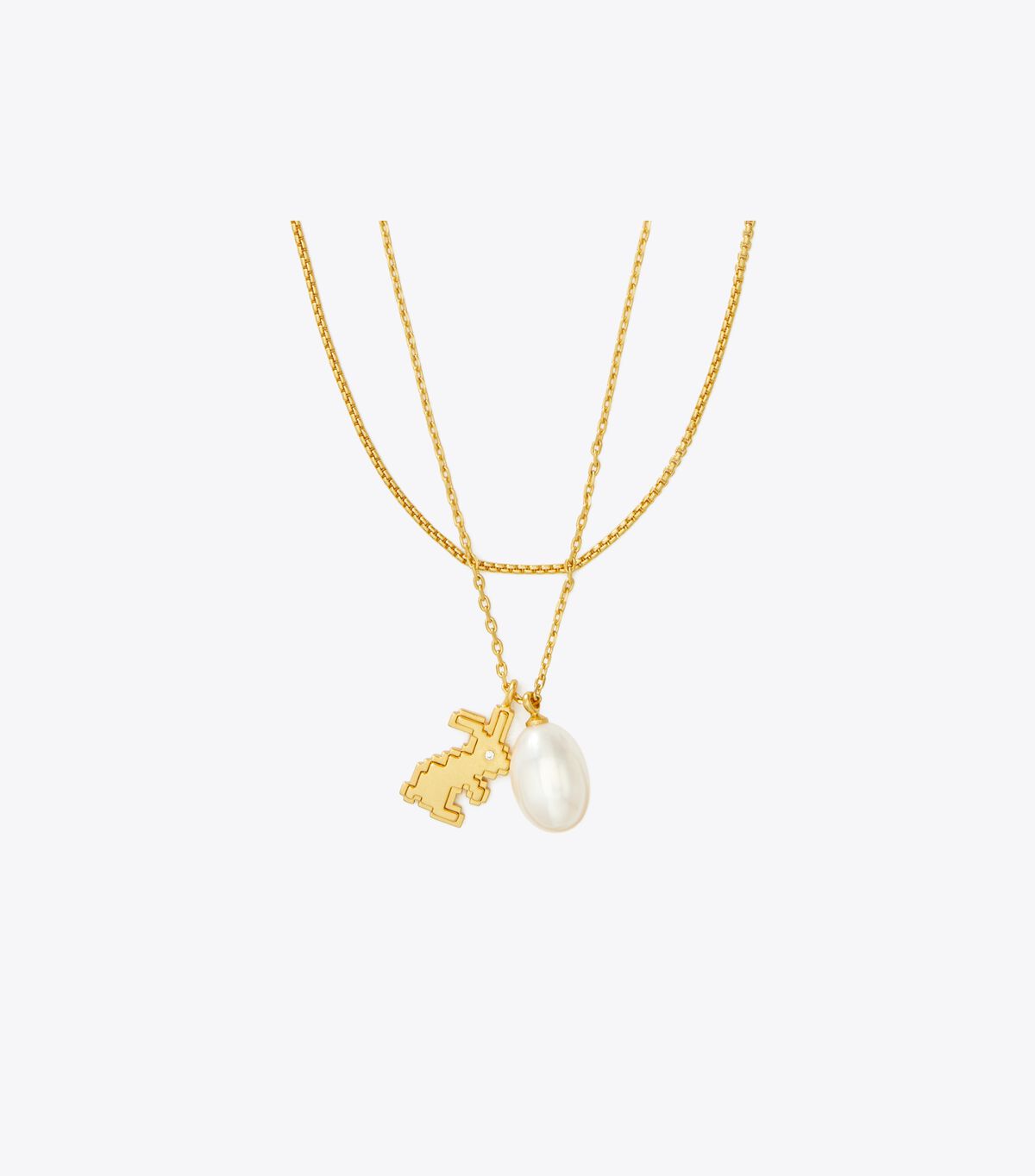 tory burch rabbit double strand necklace