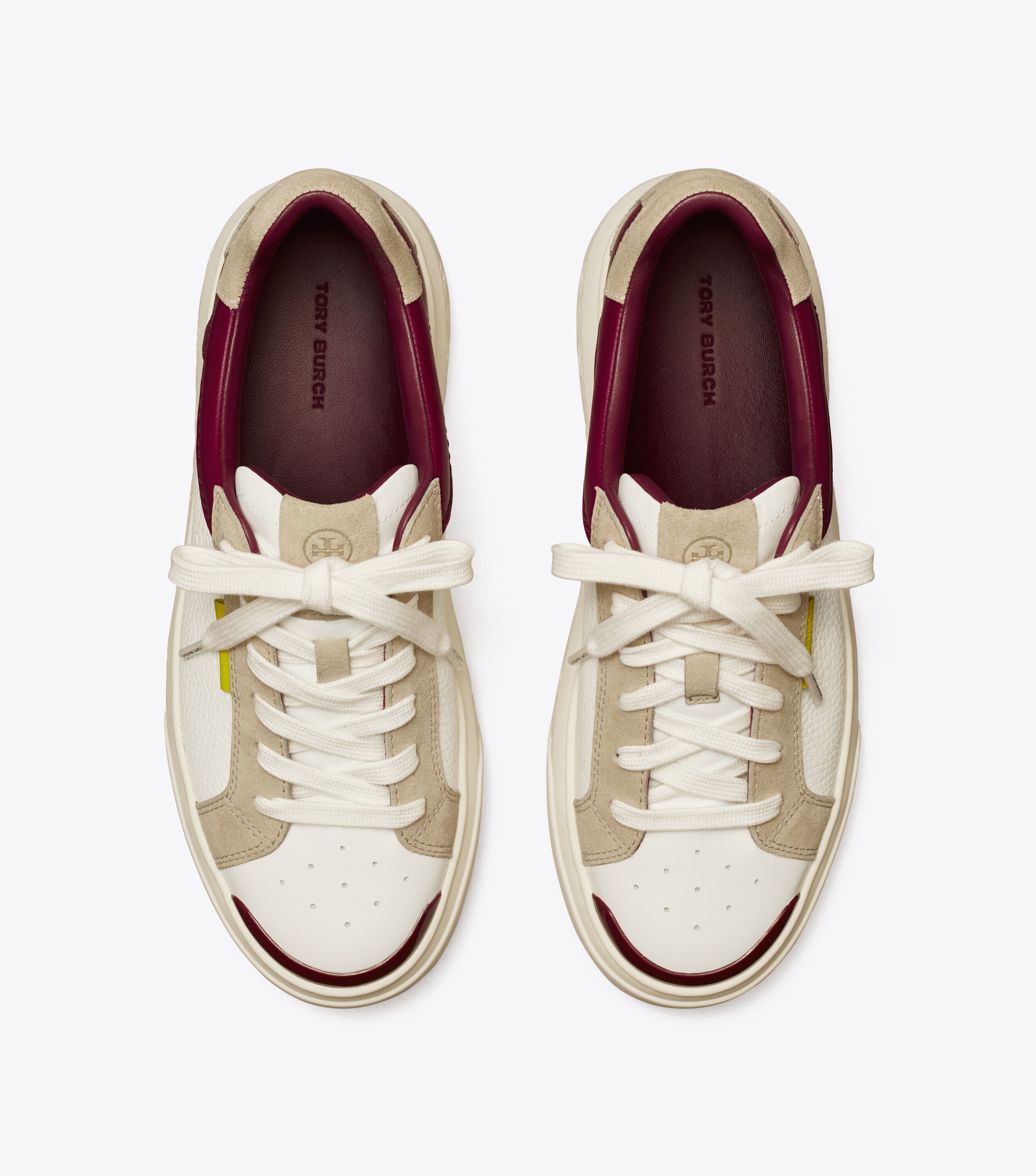 Ladybug Sneaker, White / Bordeaux / Frost | Tory Burch UAE
