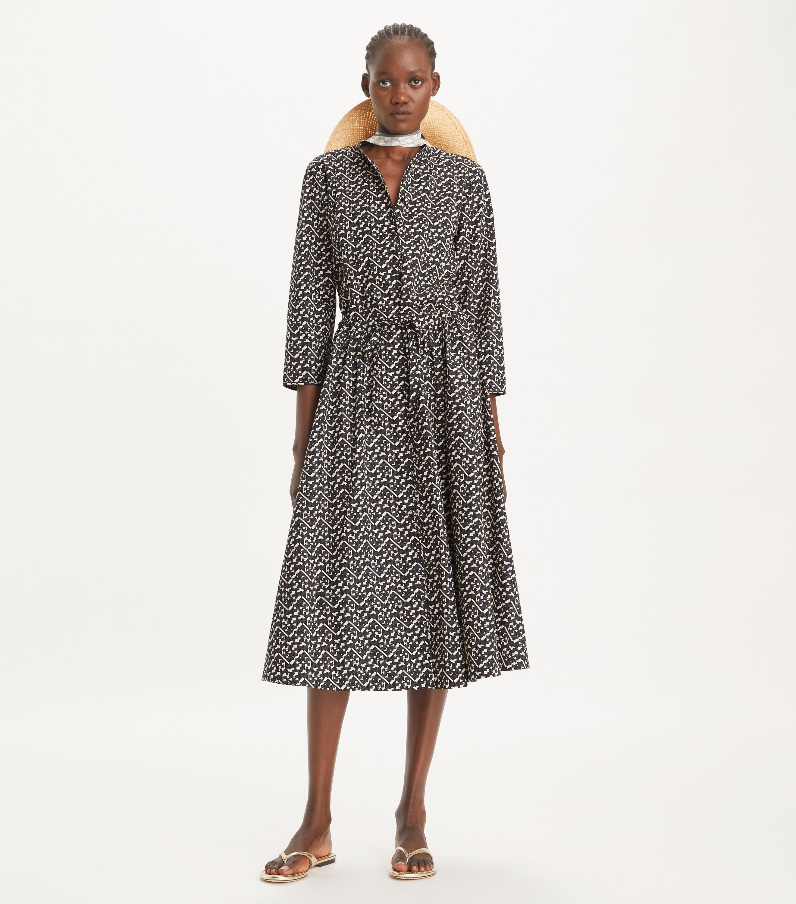 Tory Burch Long Printed Poplin Shirtdress Tory Burch UAE