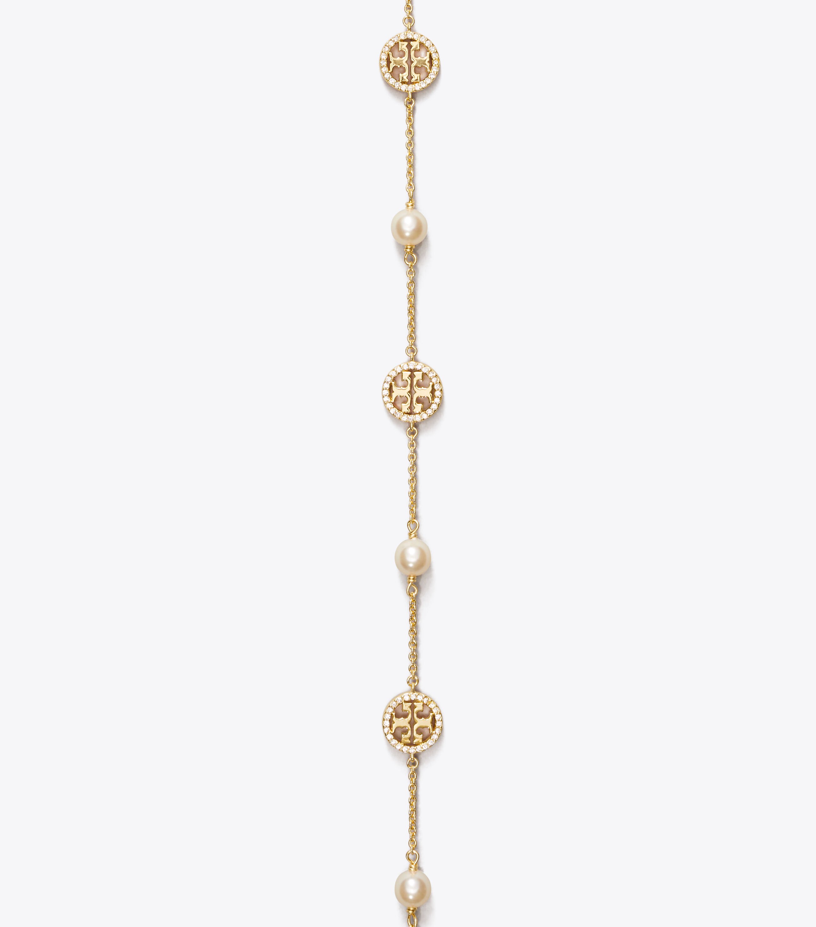 ★関税込★Tory Burch★CRYSTAL LOGO DELICATE NECKLACE★ Auth NEW Tory Burch Delicate Logo Pendant 14