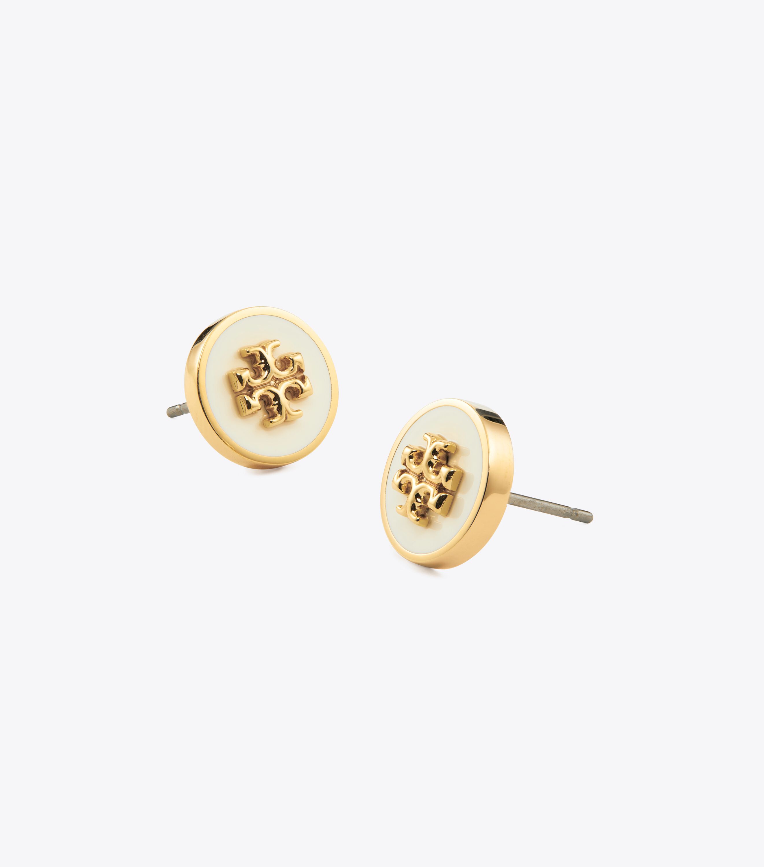 Tory burch logo circle stud earrings cheap