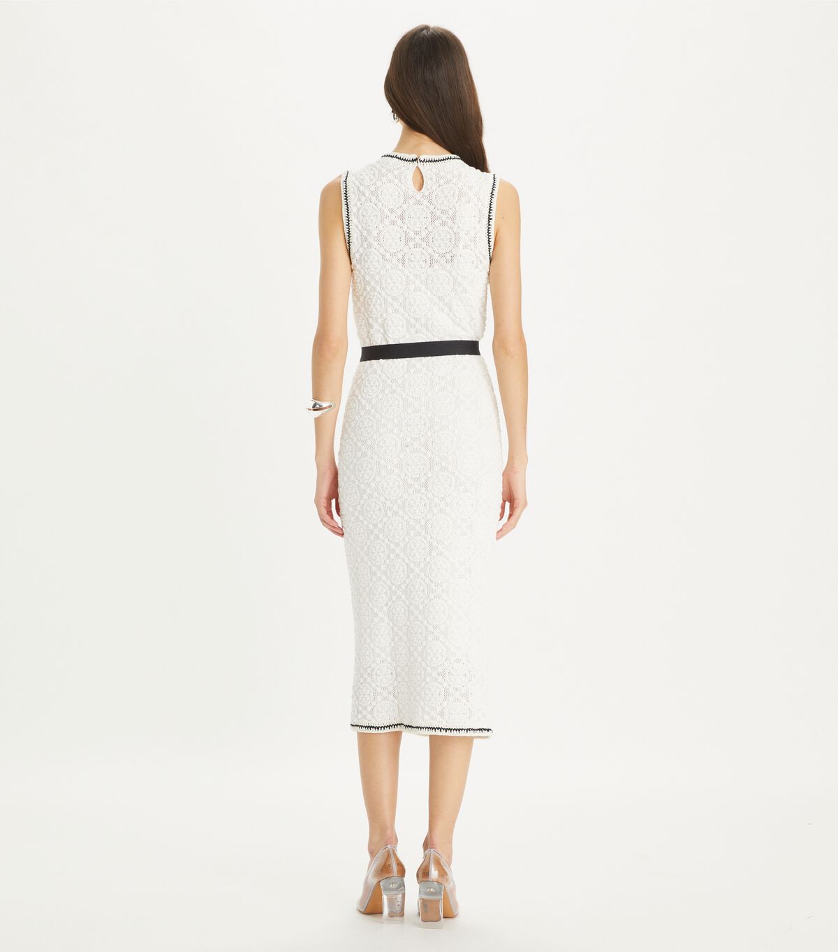 tory burch cotton pointelle knitted tank dress