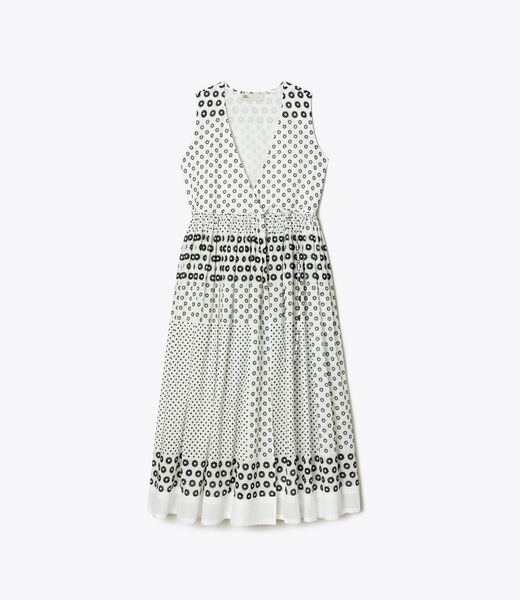 Printed Cotton Wrap Dress
