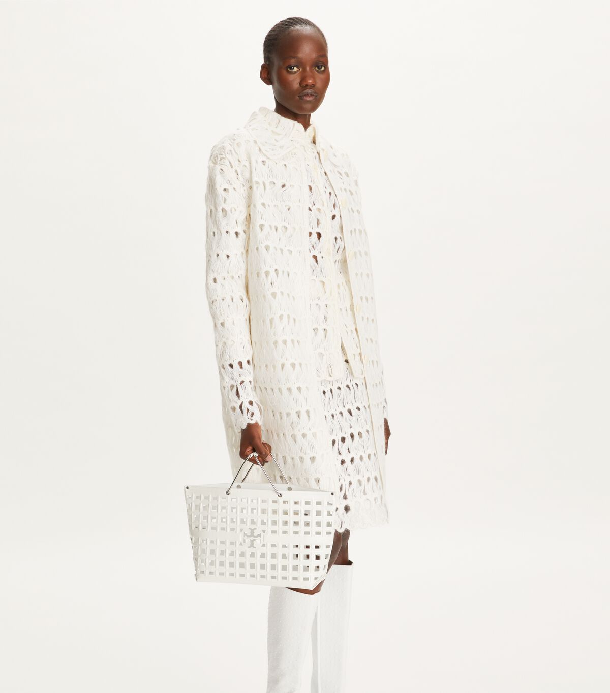 tory burch ella croc embossed market tote
