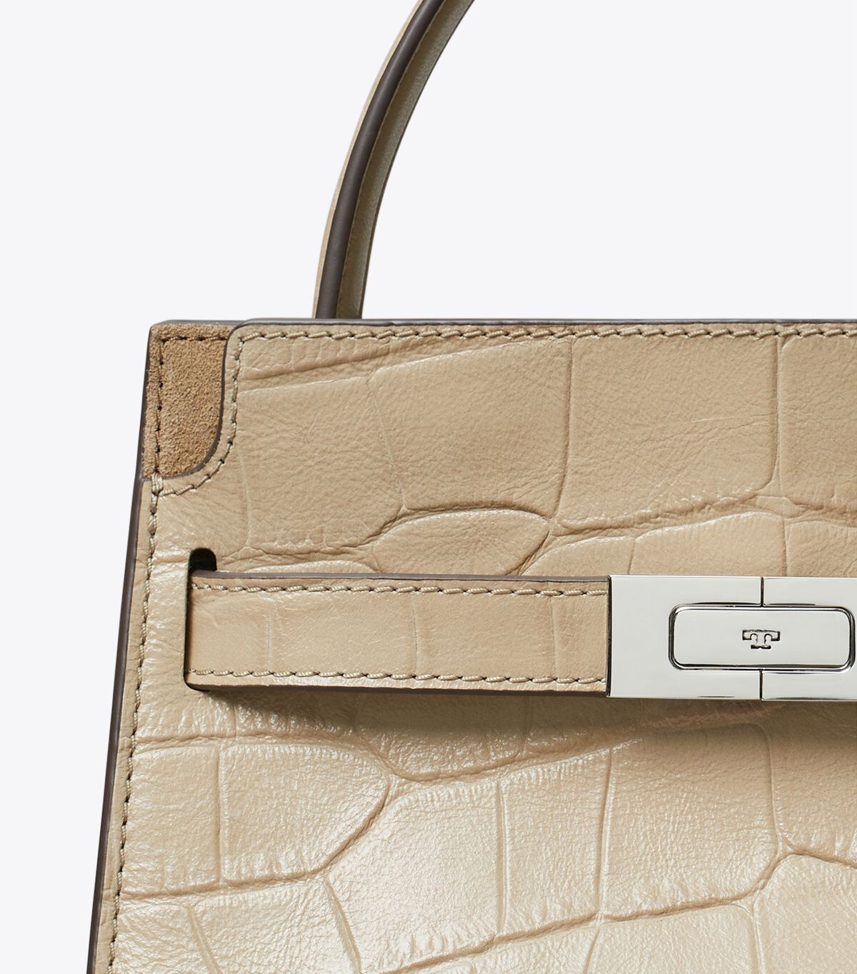 tory burch petite lee radziwill croc embossed double bag