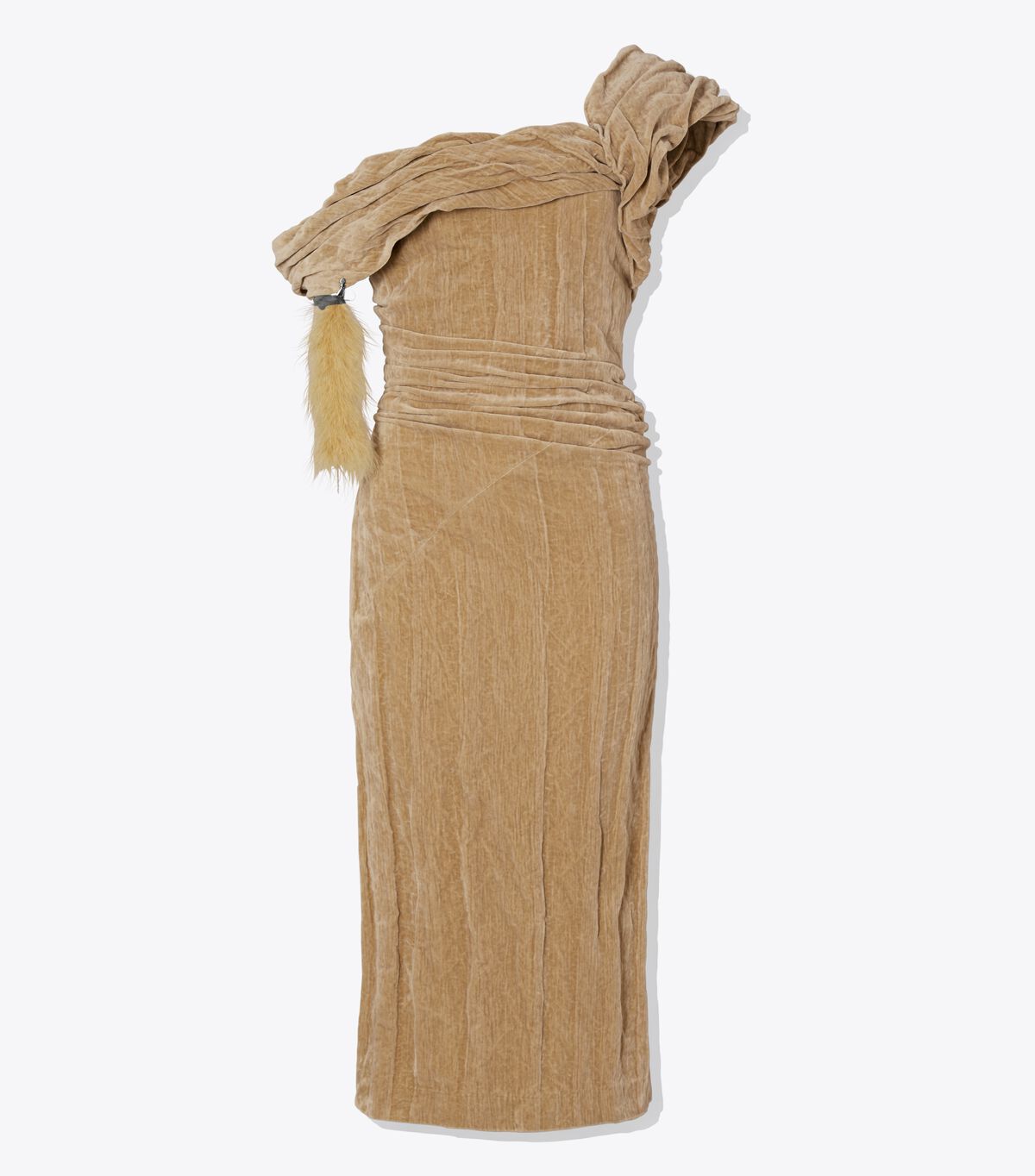 tory burch فستان مخملي قطني ملتوي