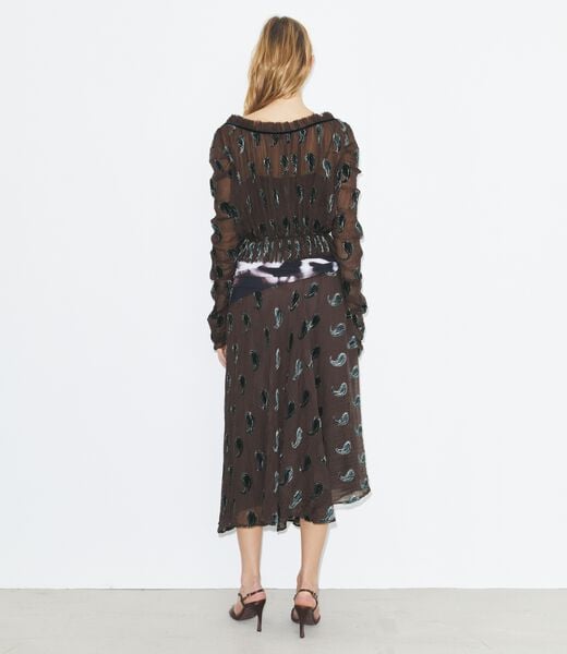 tory burch بلوزة مخملية مجعدة