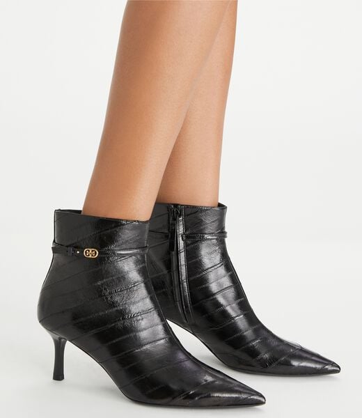 tory burch double t buckle ankle boot