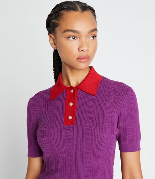 Cotton Pointelle Polo tory burch cotton pointelle polo