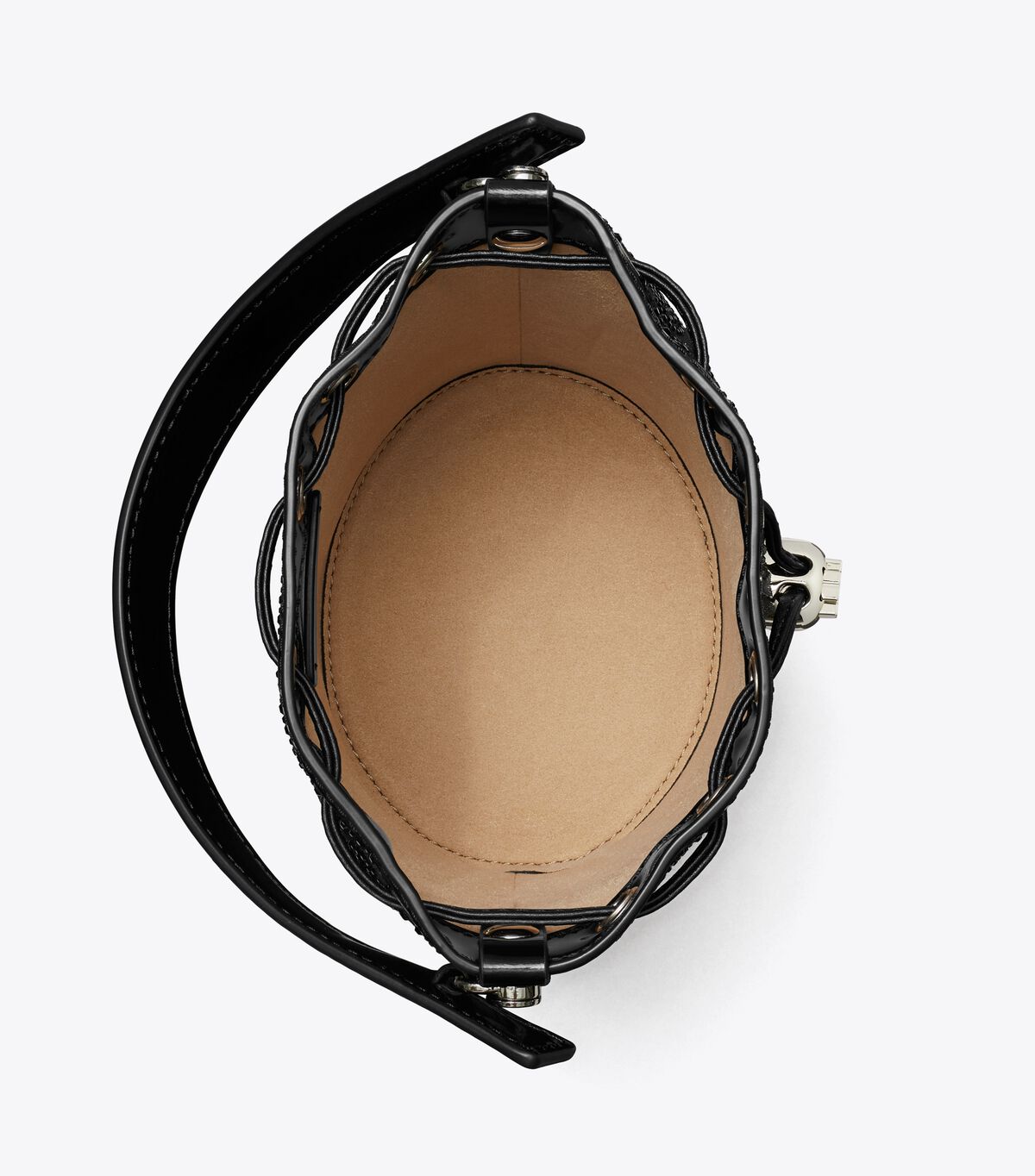 tory burch t monogram embellished mini bucket bag