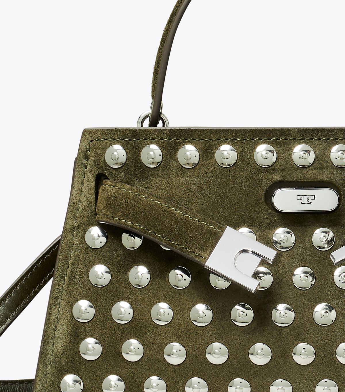 Mini Lee Radziwill Studded Suede Top-Handle Bag tory burch mini lee radziwill studded suede top handle bag