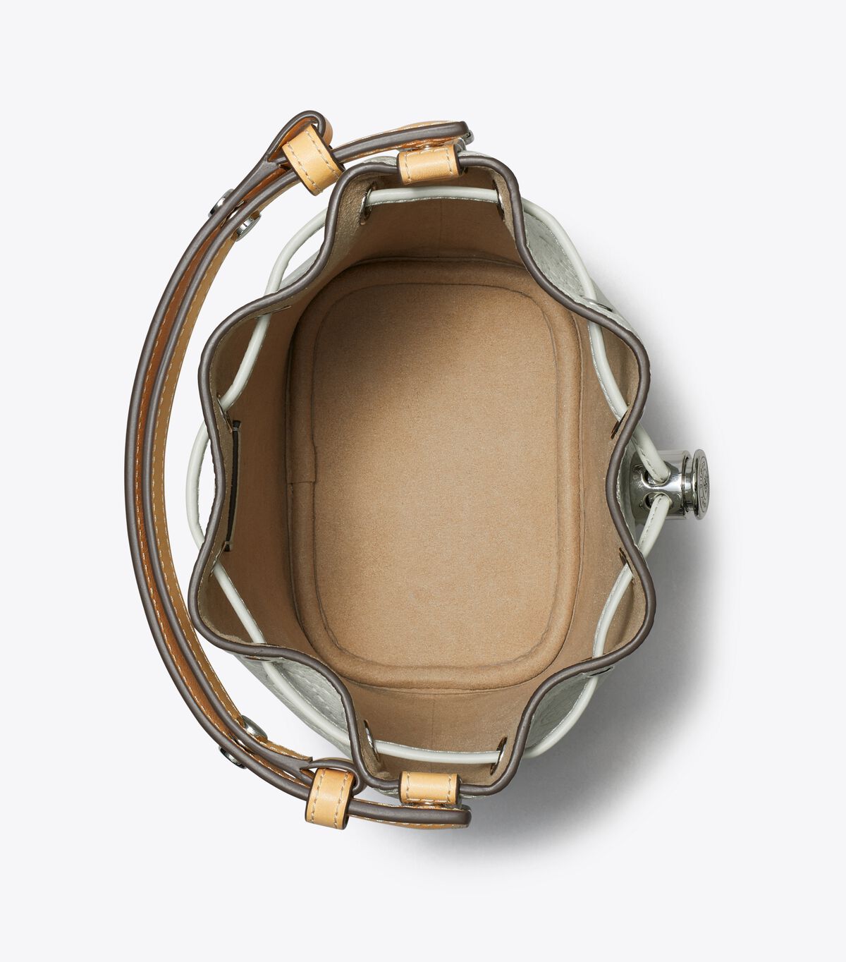 tory burch t monogram pebble mini bucket bag
