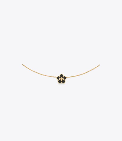 tory burch kira enamel flower pendant necklace
