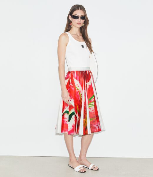tory burch printed twill skirt