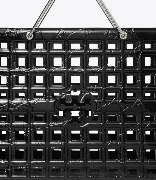 tory burch ella croc embossed market tote
