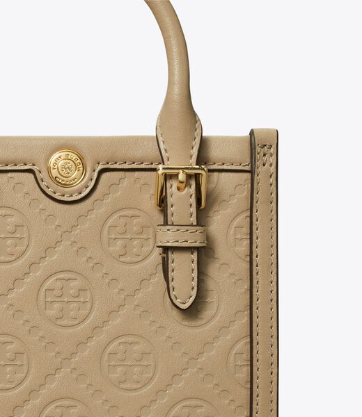 tory burch t monogram leather mini tote