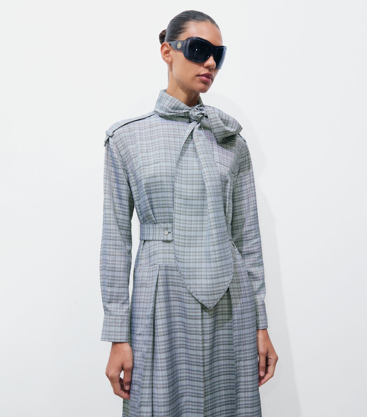 Front-Tie Jacquard Shirtdress tory burch front tie jacquard shirtdress