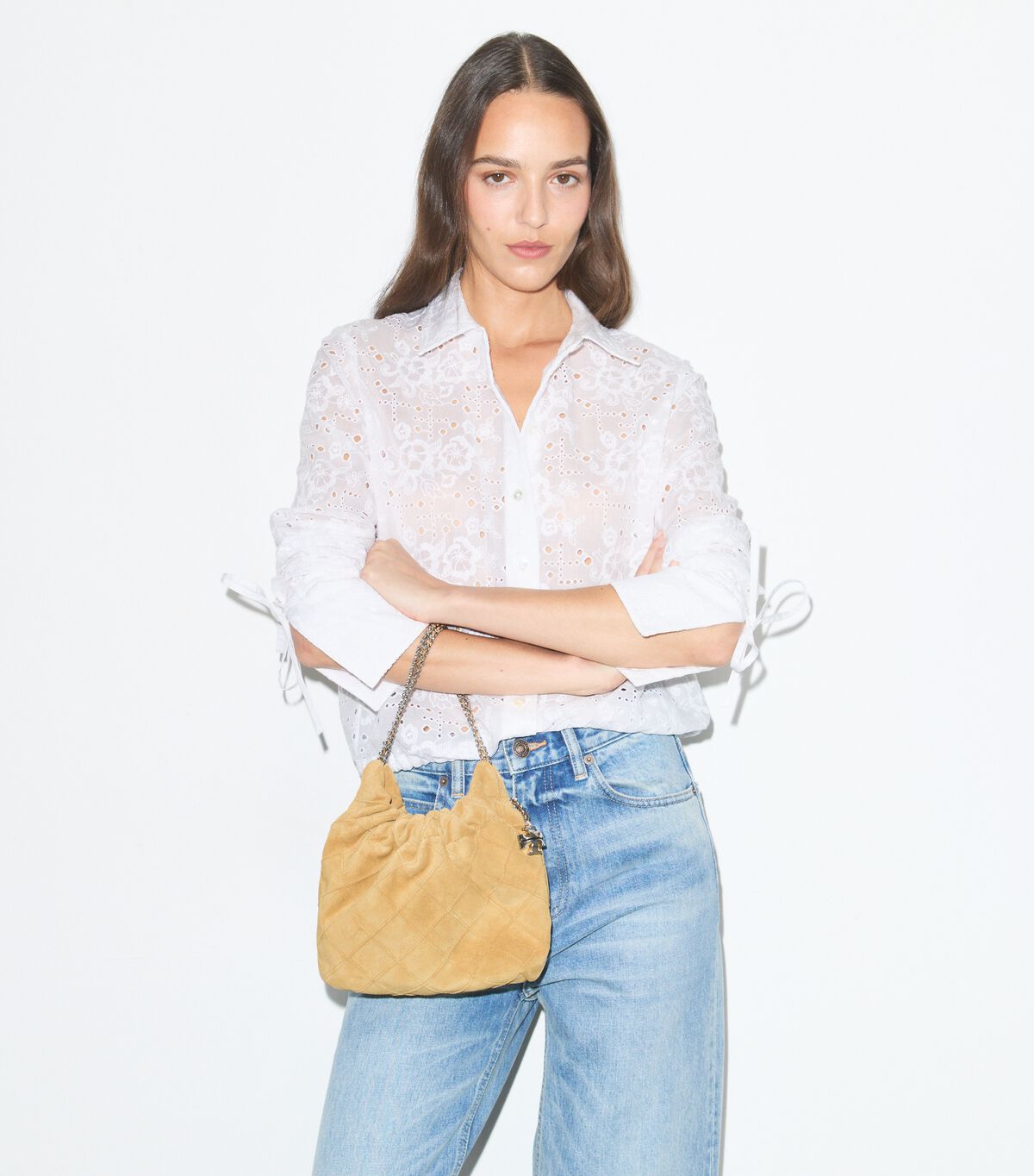 tory burch mini fleming soft suede hobo bag