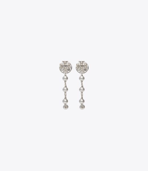 tory burch moondance pearl and chain earrings